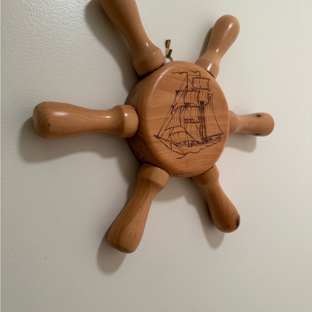 Nautical Wooden Ship Wheel Wall Decor